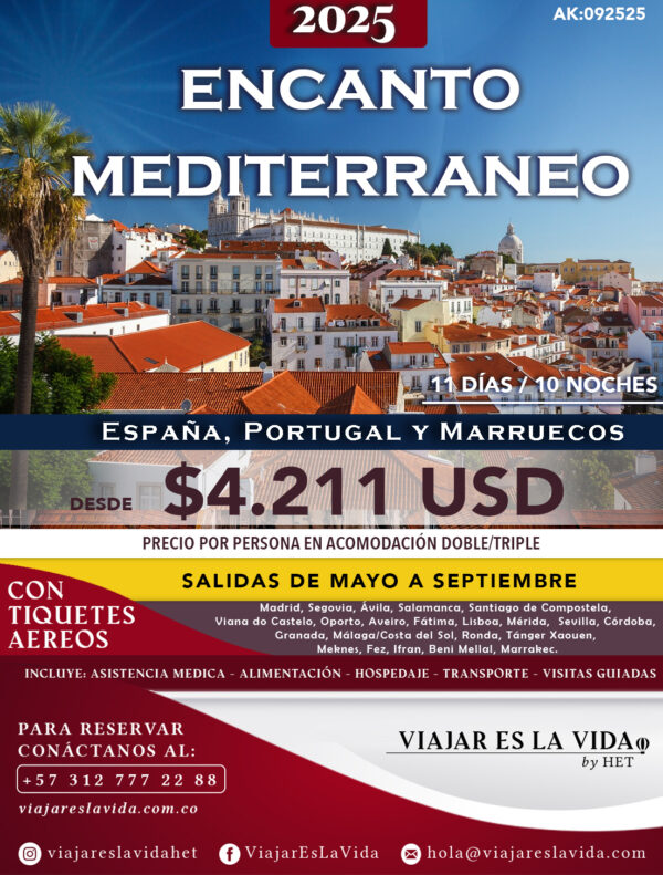 ENCANTO MEDITERRANEO MAYO A SEPTIEMBRE 2025 (20D 18N) AK: 0008