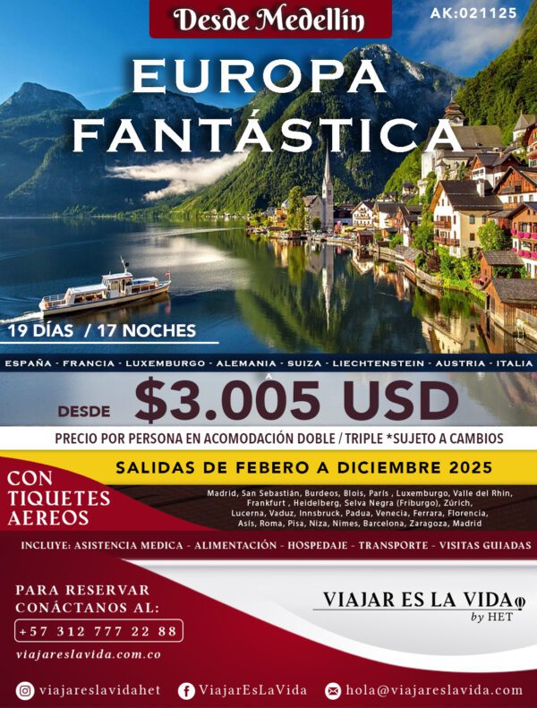 EUROPA FANTASTICA Saliendo Desde Medellin (19D 17N) AK:0013