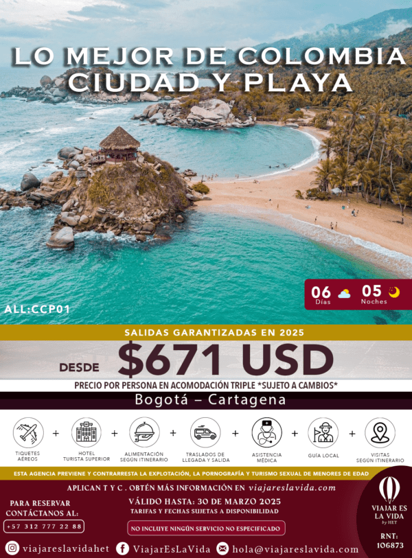 LO MEJOR DE COLOMBIA CIUDAD Y PLAYA ALL:CCP01