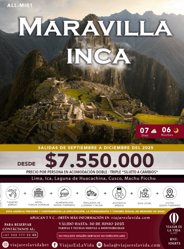 MARAVILLA INCA : PERÚ (7D 6N) ALL:MI01