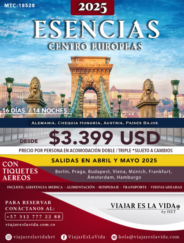 ESENCIAS CENTRO EUROPEAS con KLM ABRIL y MAYO (16D 14N) MTC: 18528