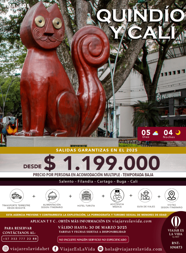 QUINDIO Y CALI (5D 4N) TMR:E05
