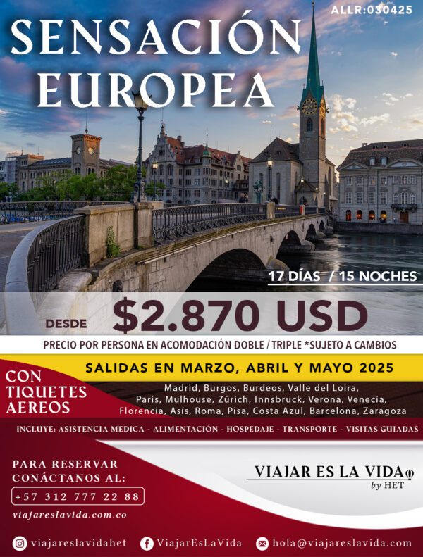 SENSACIÓN EUROPEA Salidas Marzo-Abril-Mayo (17D 15N) ALL:SE01