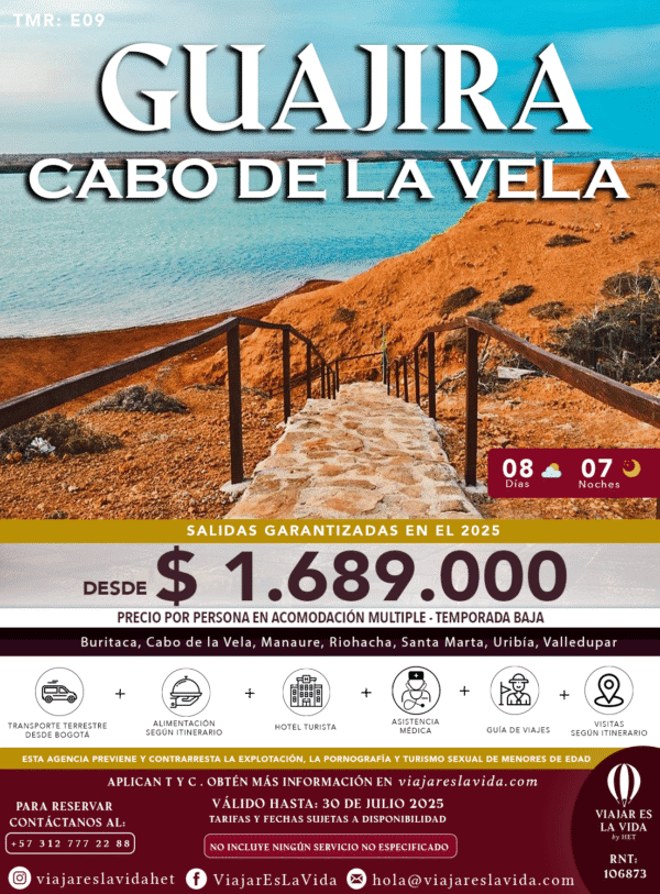 GUAJIRA CABO DE LA VELA (8D 7N) TMR:E09