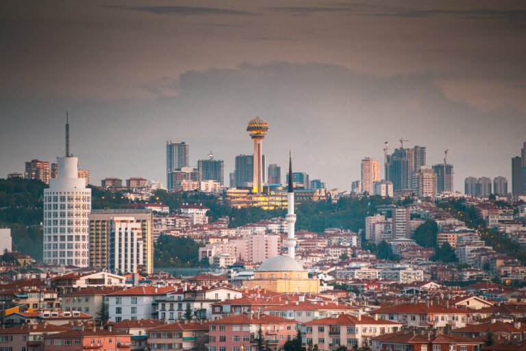 General view of Ankara during twilight