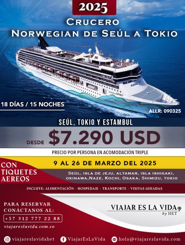 CRUCERO NORWEGIAN  DE SEÚL A TOKIO (18D) ALL:CRU02