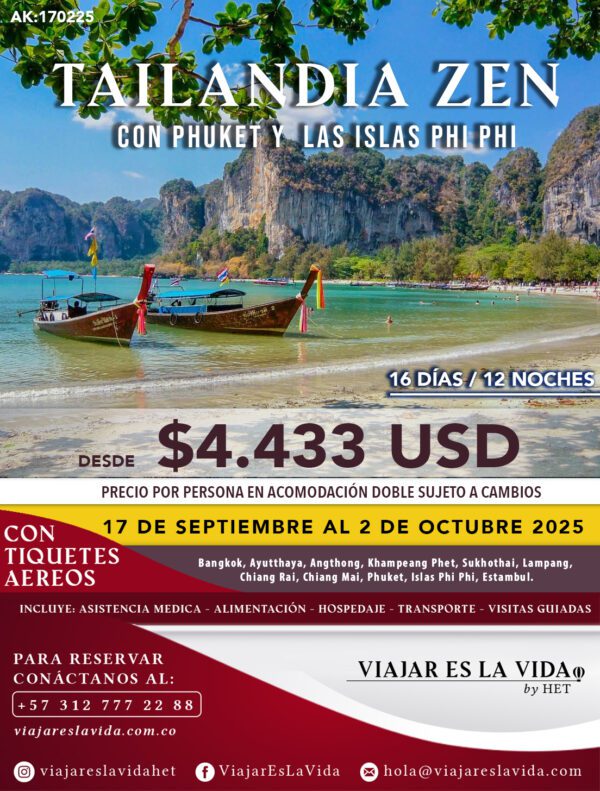 TAILANDIA ZEN ZEN SEPTIEMBRE 2025 (16D 12N) AK:0027