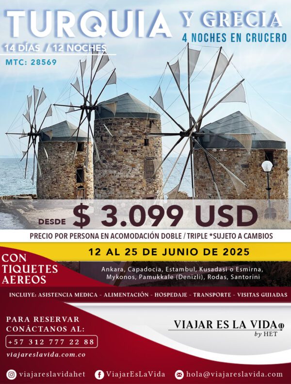 TURQUIA Y GRECIA 4NTS CRUCERO (Jun) (14D 12N) MTC:28569