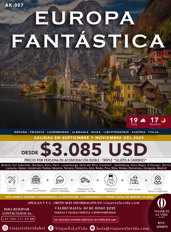 EUROPA FANTÁSTICA (SEP-NOV) SALIDA JUEVES AK:007