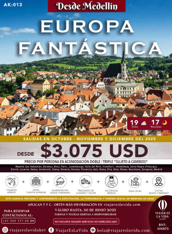 EUROPA FANTÁSTICA SALIENDO DE MEDELLÍN AK:013