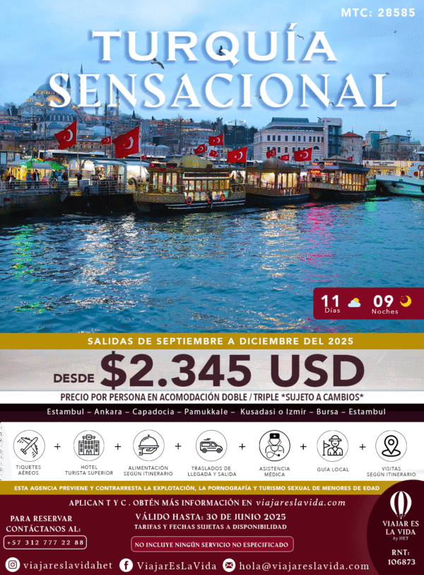 TURQUÍA SENSACIONAL SEPT-DIC MTC: 28585