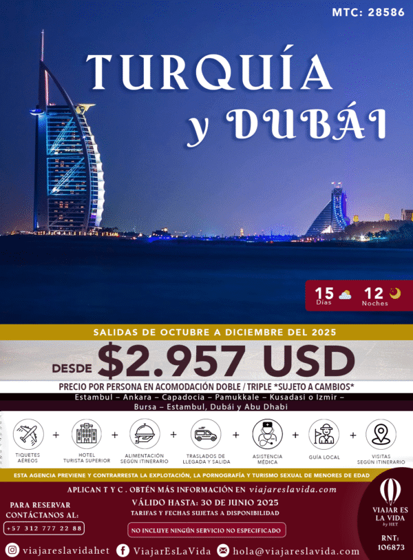 TURQUÍA SENSACIONAL Y DUBÁI (OCT-DIC) MTC:28586