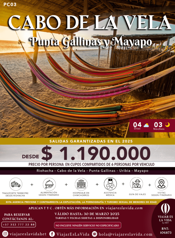 CABO DE LA VELA PUNTA GALLINAS Y MAYAPO CP03