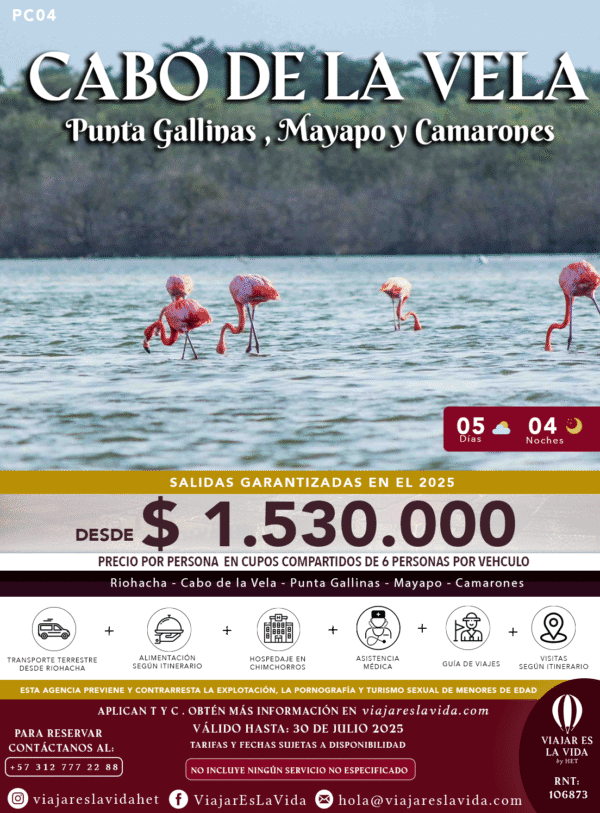 CABO DE LA VELA-PUNTA GALLINAS-MAYAPO-CAMARONES CP04
