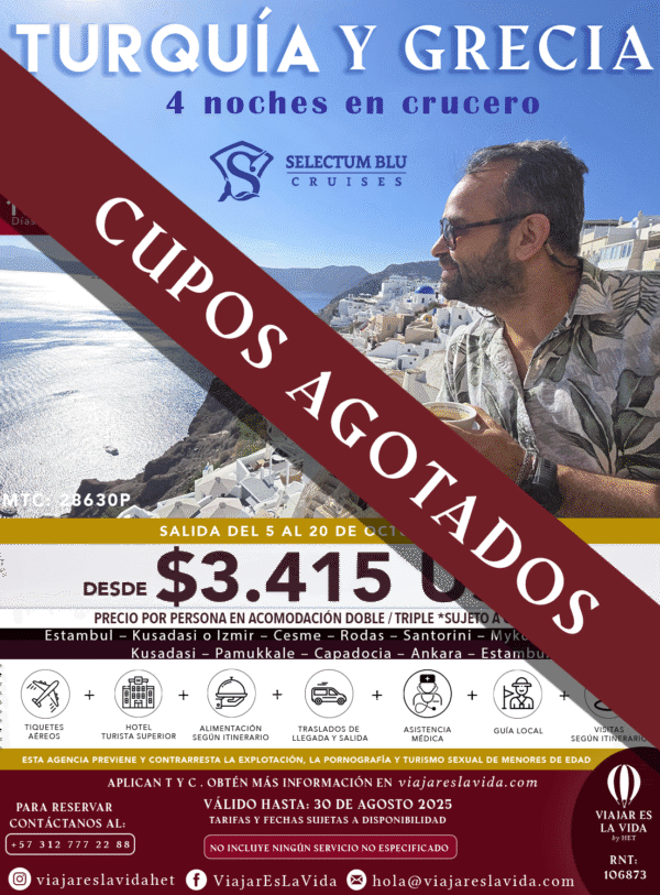 TURQUÍA Y GRECIA 4NTS CRUCERO OCTUBRE CON PASHA MTC: 28630PYC