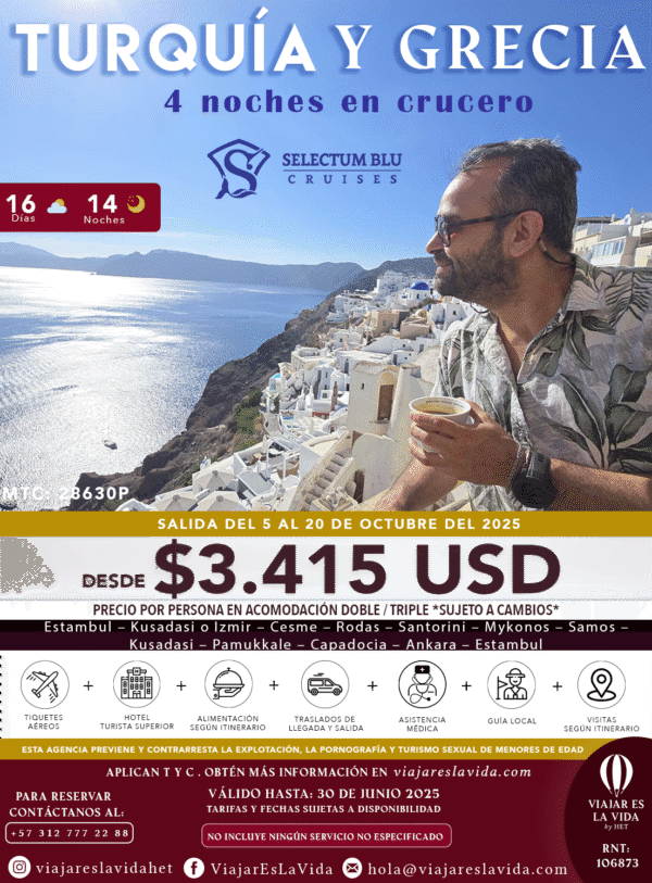 TURQUÍA Y GRECIA 4NTS CRUCERO OCTUBRE CON PASHA MTC: 28630PYC