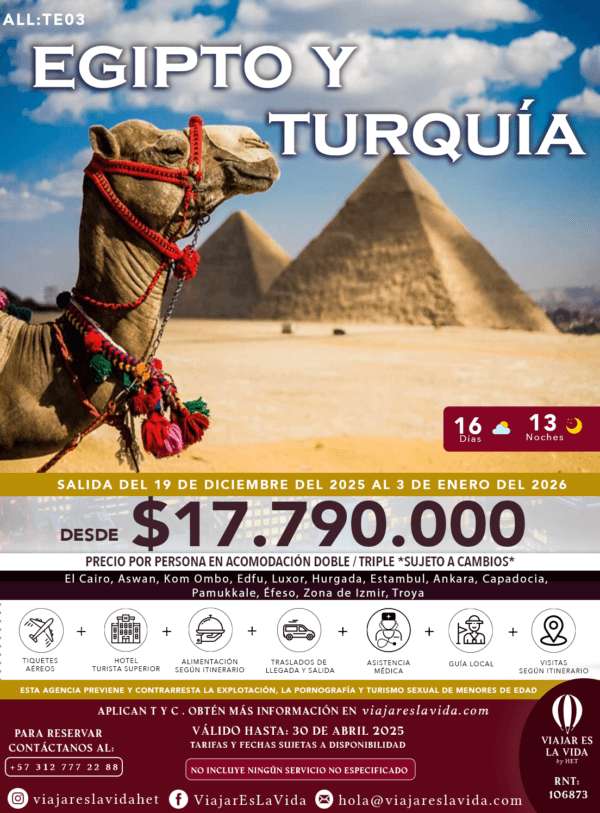 EGIPTO Y TURQUÍA CON CRUCERO 19 DICIEMBRE ALL:TE03