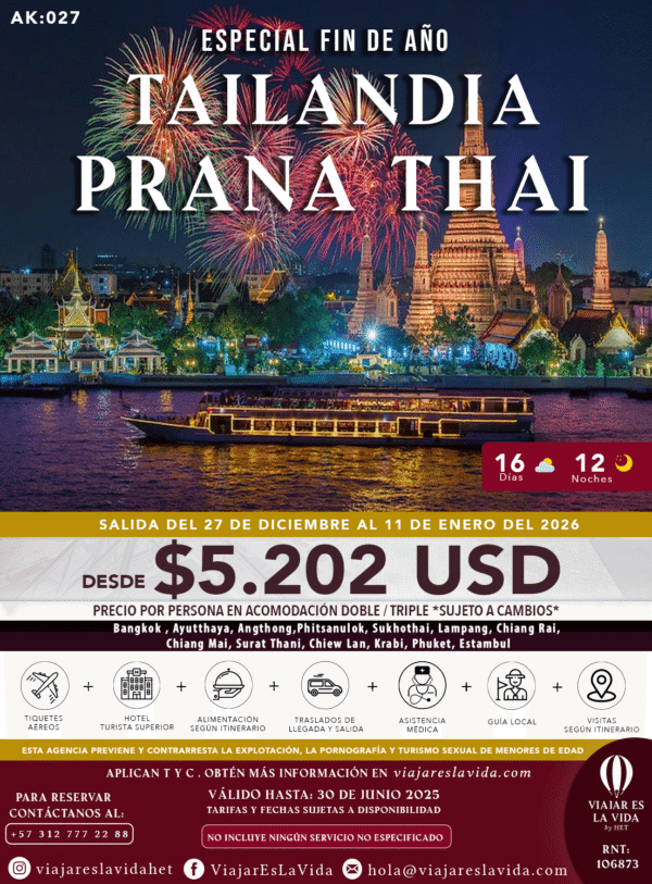 TAILANDIA PRANA THAI ESPECIAL FIN DE AÑO 2025-26 AK:027