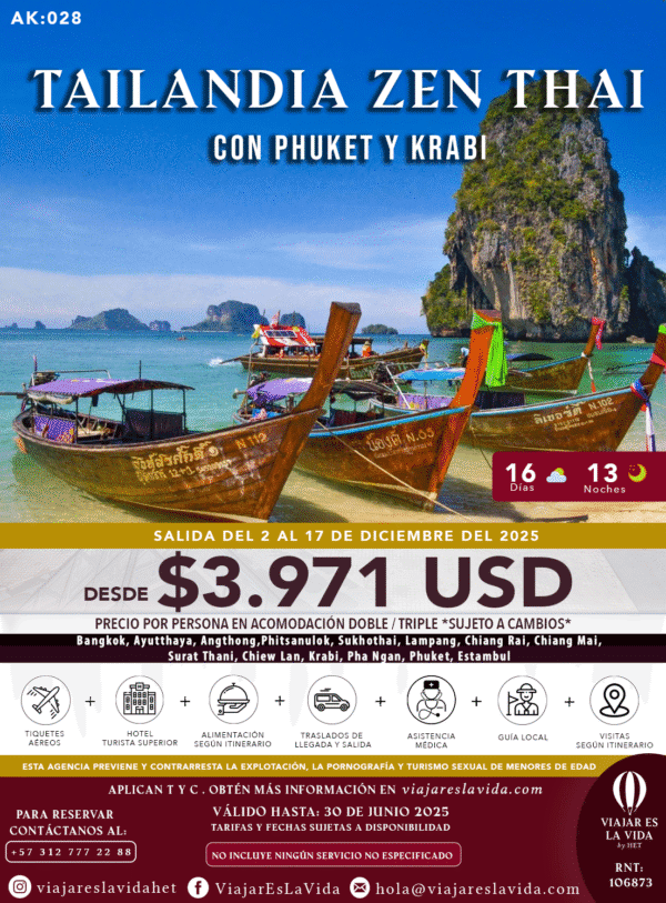 TAILANDIA ZEN THAI DICIEMBRE 2025 AK:28