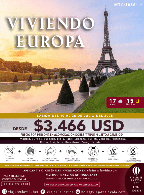 VIVIENDO EUROPA CON IBERIA JULIO MTC:18561-1