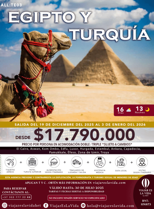 EGIPTO Y TURQUÍA CON CRUCERO 19 DICIEMBRE ALL:TE03