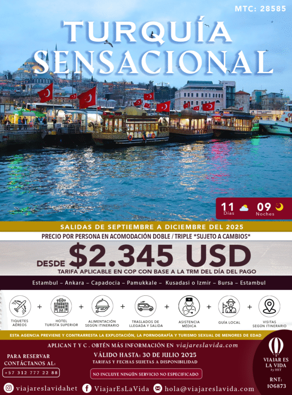 TURQUÍA SENSACIONAL SEPT-DIC MTC: 28585