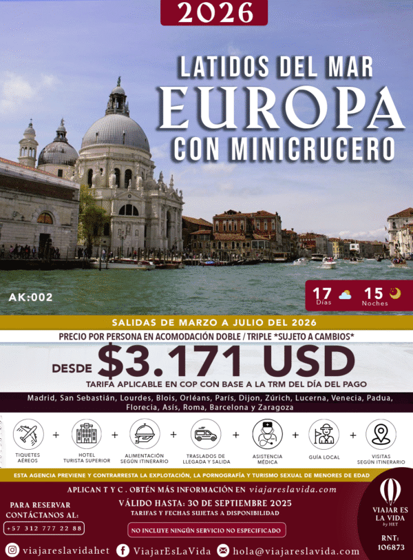 LATIDOS DEL MAR EUROPA CON MINICRUCERO 2026 AK002