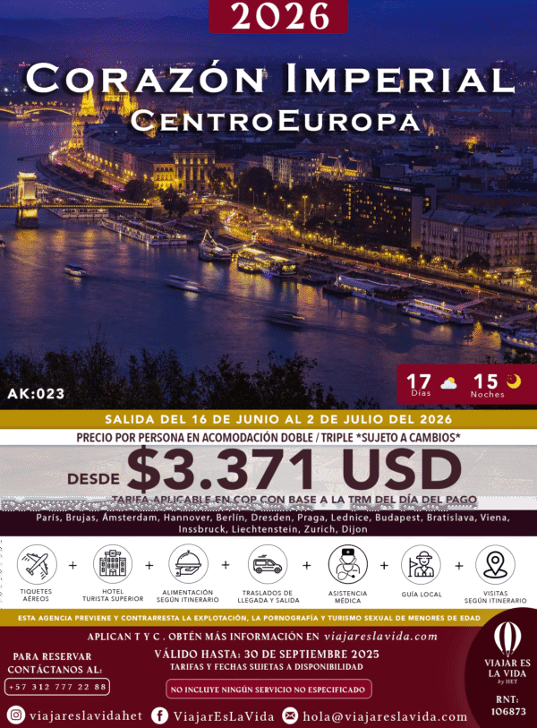 CORAZÓN IMPERIAL CENTROEUROPA JUNIO 2026 DESDE BOGOTÁ AK023
