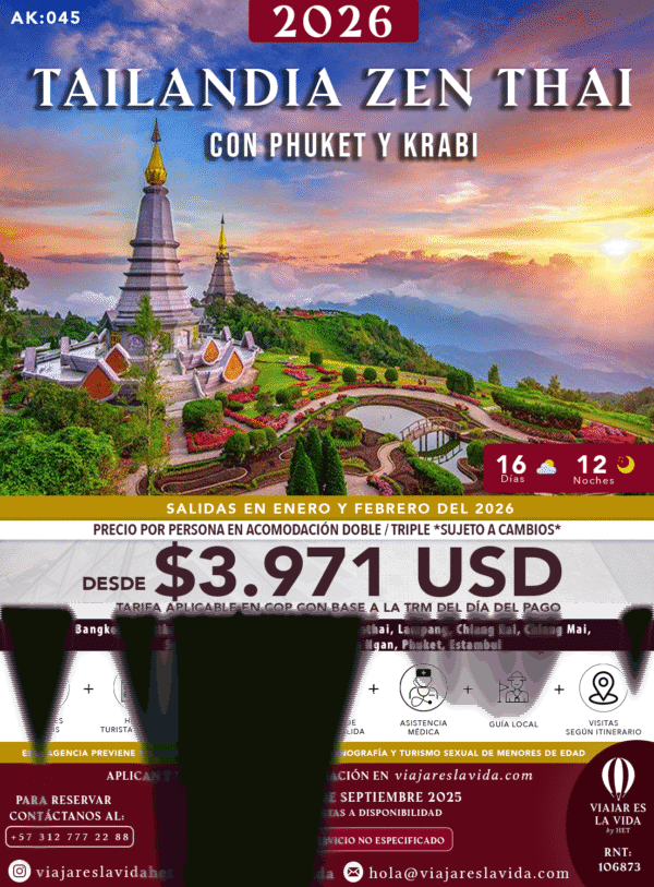 TAILANDIA ZEN THAI CON PHUKET Y KRABI ENERO Y FEBRERO 2026 AK045