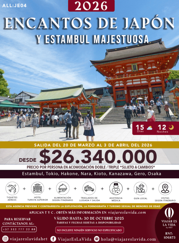 ENCANTOS DE JAPÓN Y ESTAMBUL MAJESTUOSA SEMANA SANTA 2026 ALL:JE04