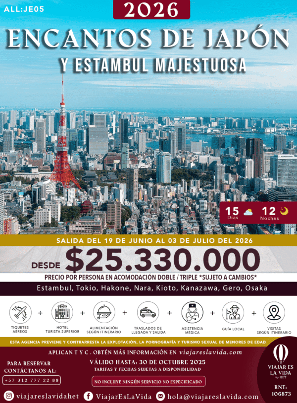 ENCANTOS DE JAPÓN Y ESTAMBUL MAJESTUOSA JUNIO 2026 ALL:JE05
