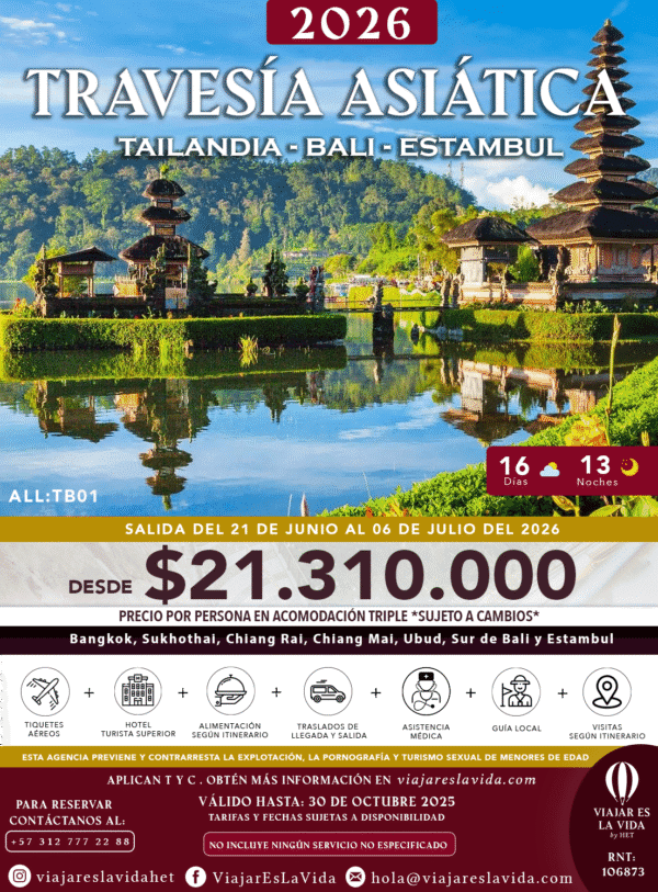 TRAVESIA ASIATICA: TAILANDIA BALI Y ESTAMBUL JUNIO 2026 ALL:TB01