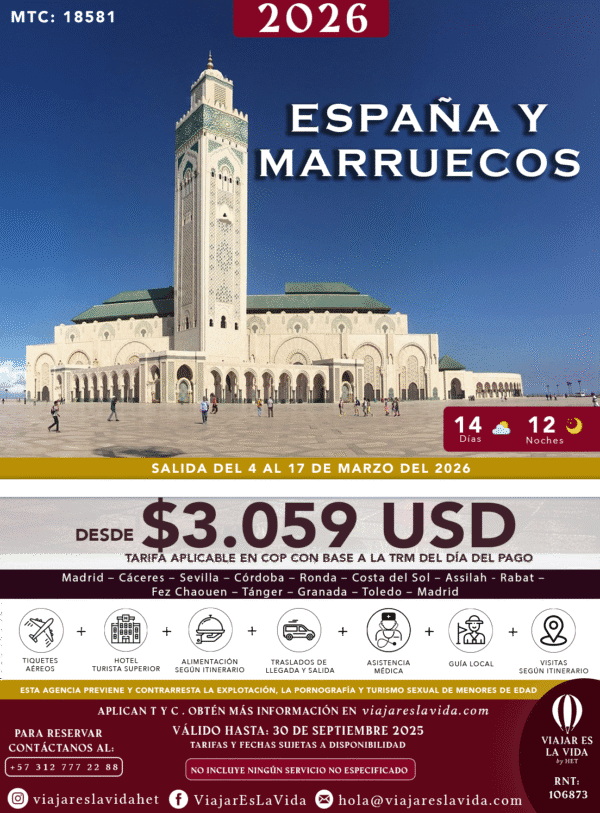 ESPAÑA Y MARRUECOS MARZO 2026 MTC:18581