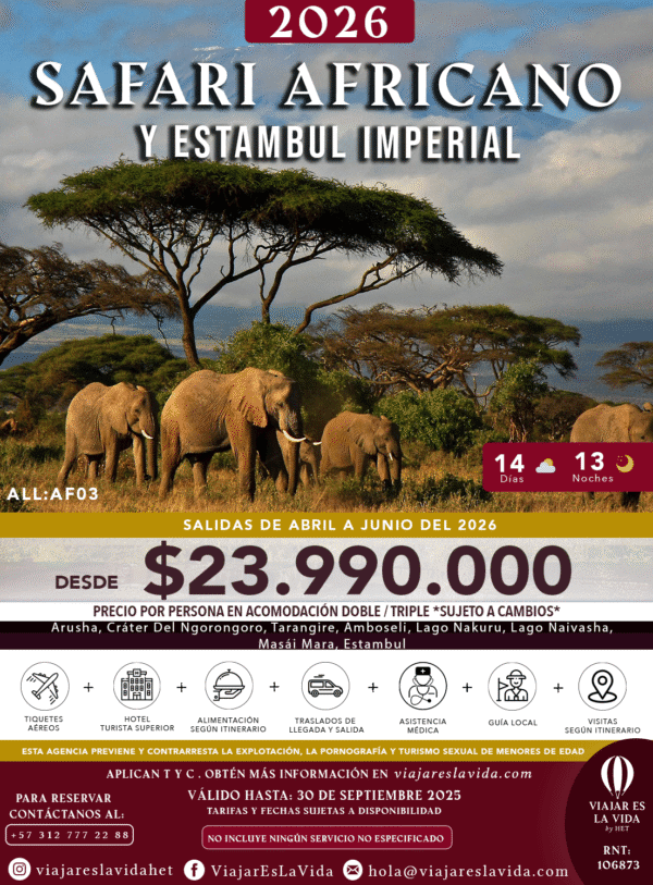 SAFARI AFRICANO Y ESTAMBUL IMPERIAL ABRIL A JUNIO 2026 ALL:AF03