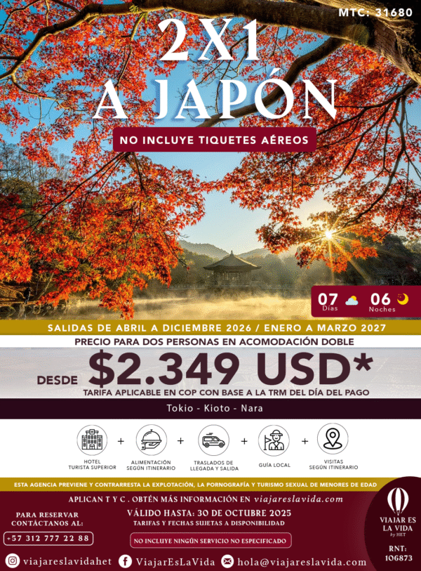 JAPÓN MAJESTUOSO 2X1 2026 MTC:31680