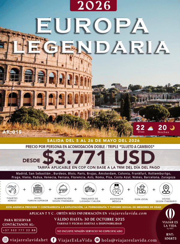 EUROPA LEGENDARIA MAYO DESDE BOGOTÁ 2026 AK015