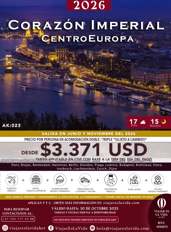 CORAZÓN IMPERIAL CENTROEUROPA DESDE BOGOTÁ 2026 AK023