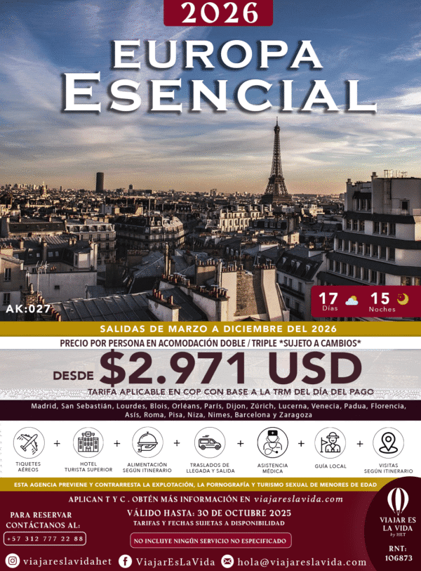 EUROPA ESENCIAL DESDE BOGOTÁ 2026 AK027
