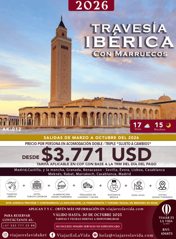 TRAVESÍA IBÉRICA DESDE BOGOTÁ 2026 AK012