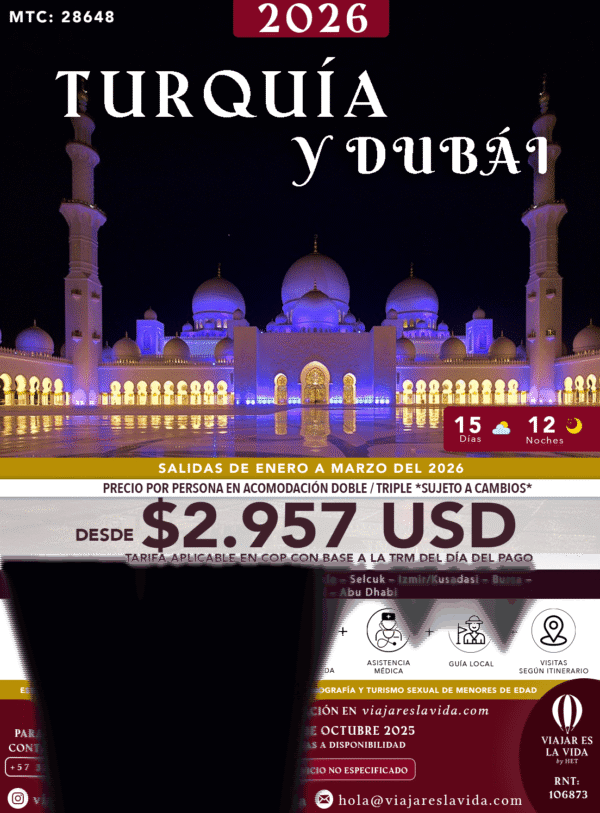 TURQUÍA SENSACIONAL Y DUBÁI ENE A MAR 2026 MTC:28648