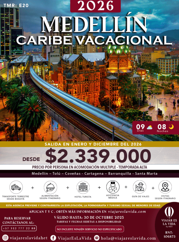 MEDELLÍN CARIBE VACACIONAL 2026 TMR:E20