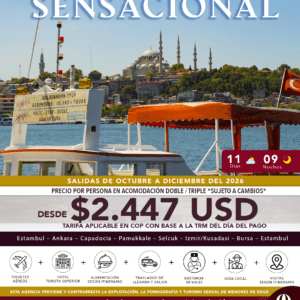 TURQUÍA SENSACIONAL DE OCTUBRE A DICIEMBRE MTC:28686