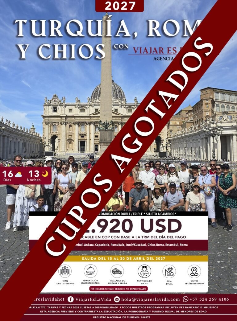 Turquía, Roma y Chíos abril - Agotado